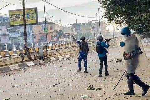 Manipur: Security personnel in a clash with students